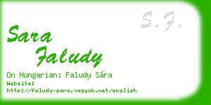 sara faludy business card